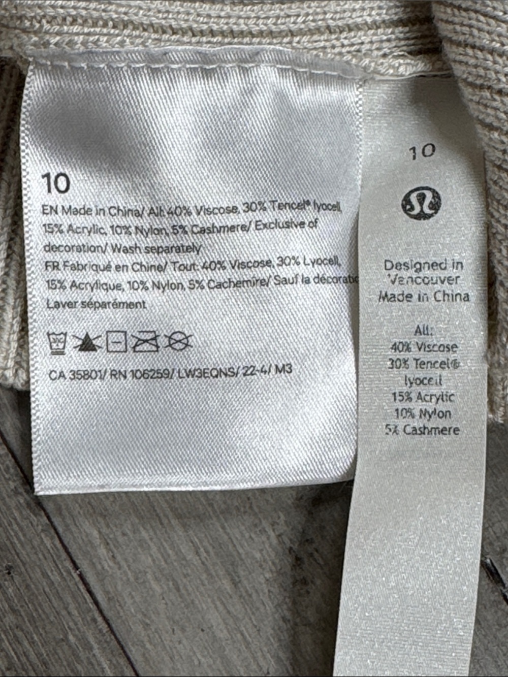 LULULEMON REVERSIBLE CROSSOVER WHITE OPAL SWEATER RIBBED KNIT PULLOVER SIZE 10 - Picture 15 of 15